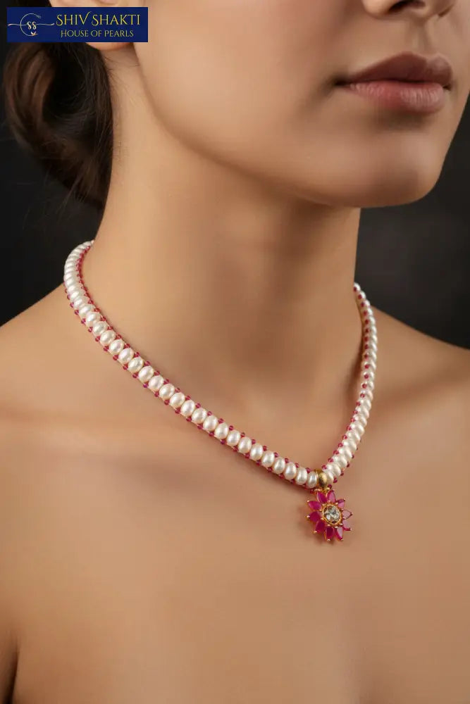Ruby Chandani Pearl Set Necklace / Mala