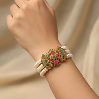 Ruby Emerald Bracelet Pearl Bangles