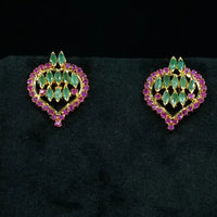 Ruby Emerald Pendand Set Pearl Necklace / Mala