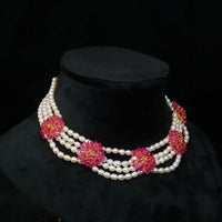Ruby Flower Choker