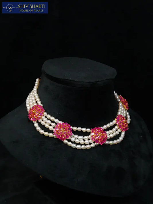 Ruby Flower Choker