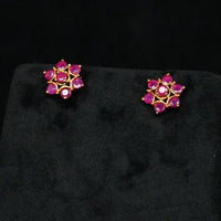 Ruby Pearl Flower Necklace Necklace / Mala