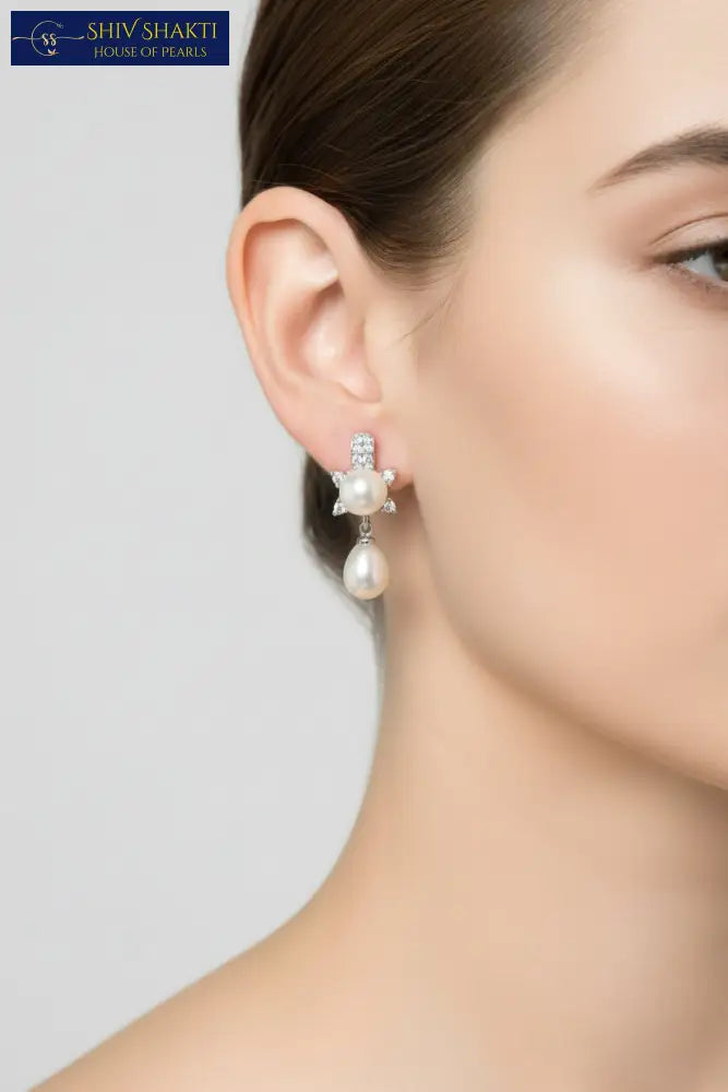 Serene Pearl Dangle Pearl Earrings