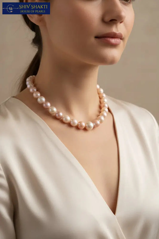 Shaded Round Pearl AAA / 15-18MM Necklace / Mala