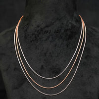 Silver Rose Gold Pure Silver Chain