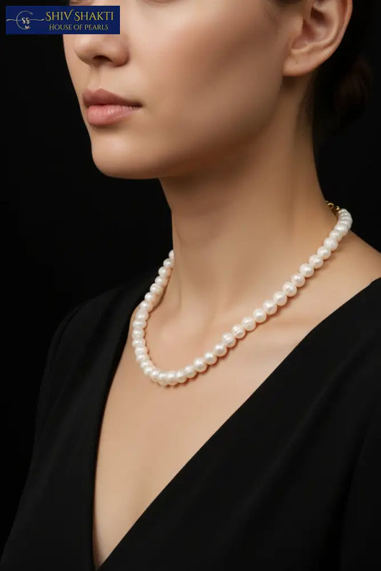 Single Line Baroque Necklace / Mala