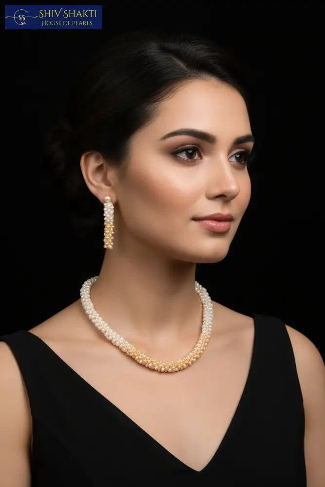 Small Baroque Shaded Necklace / Mala