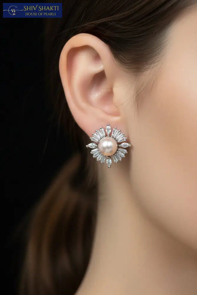 Sunburst Pearl Stud Pearl Studs