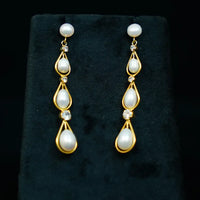 Triple Drop Pearl Dangler Earring Pearl Earrings
