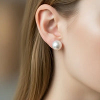 White Natural Pearl Stud Pearl Studs