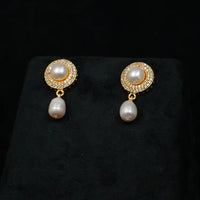 Zig Zag Button Pearl Set Necklace / Mala